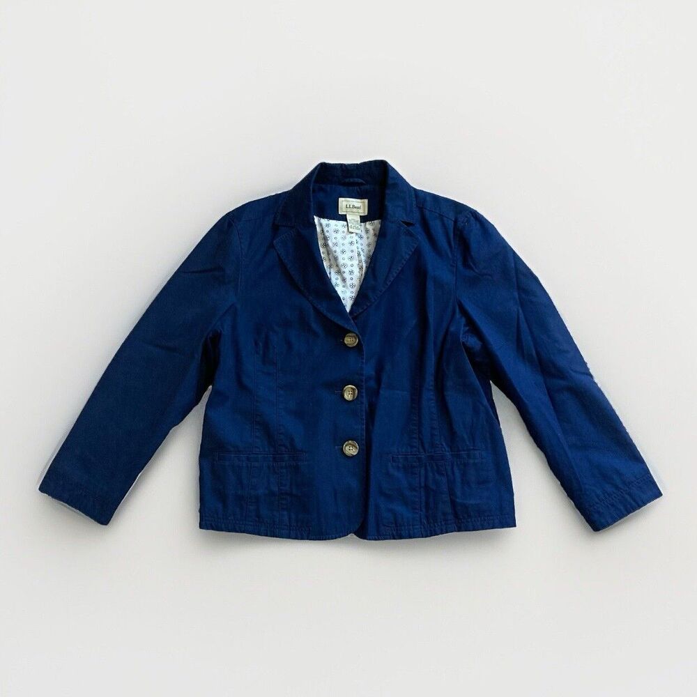 LL Bean Jacket Womens 18 Petite Blue Everyday Capsule Pea Coat Ladies